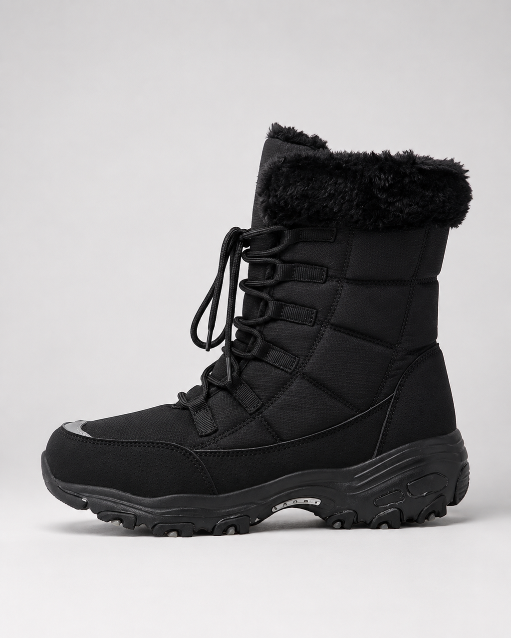 Noor | Quilted Faux Fur Cuff Snow Boots