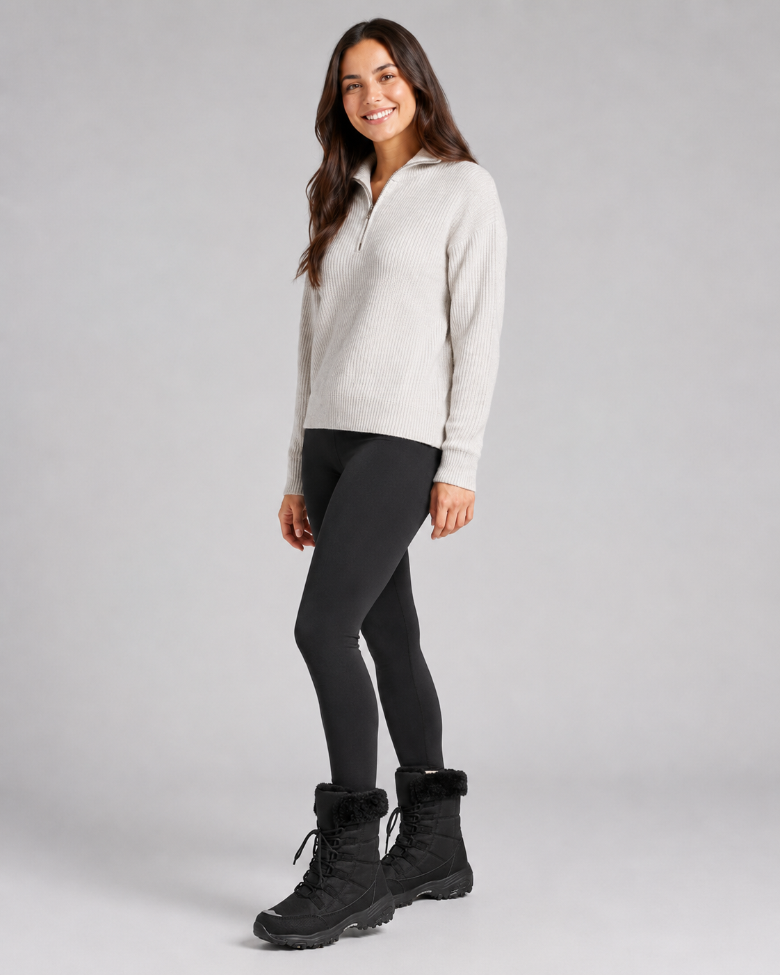 Noor | Quilted Faux Fur Cuff Snow Boots