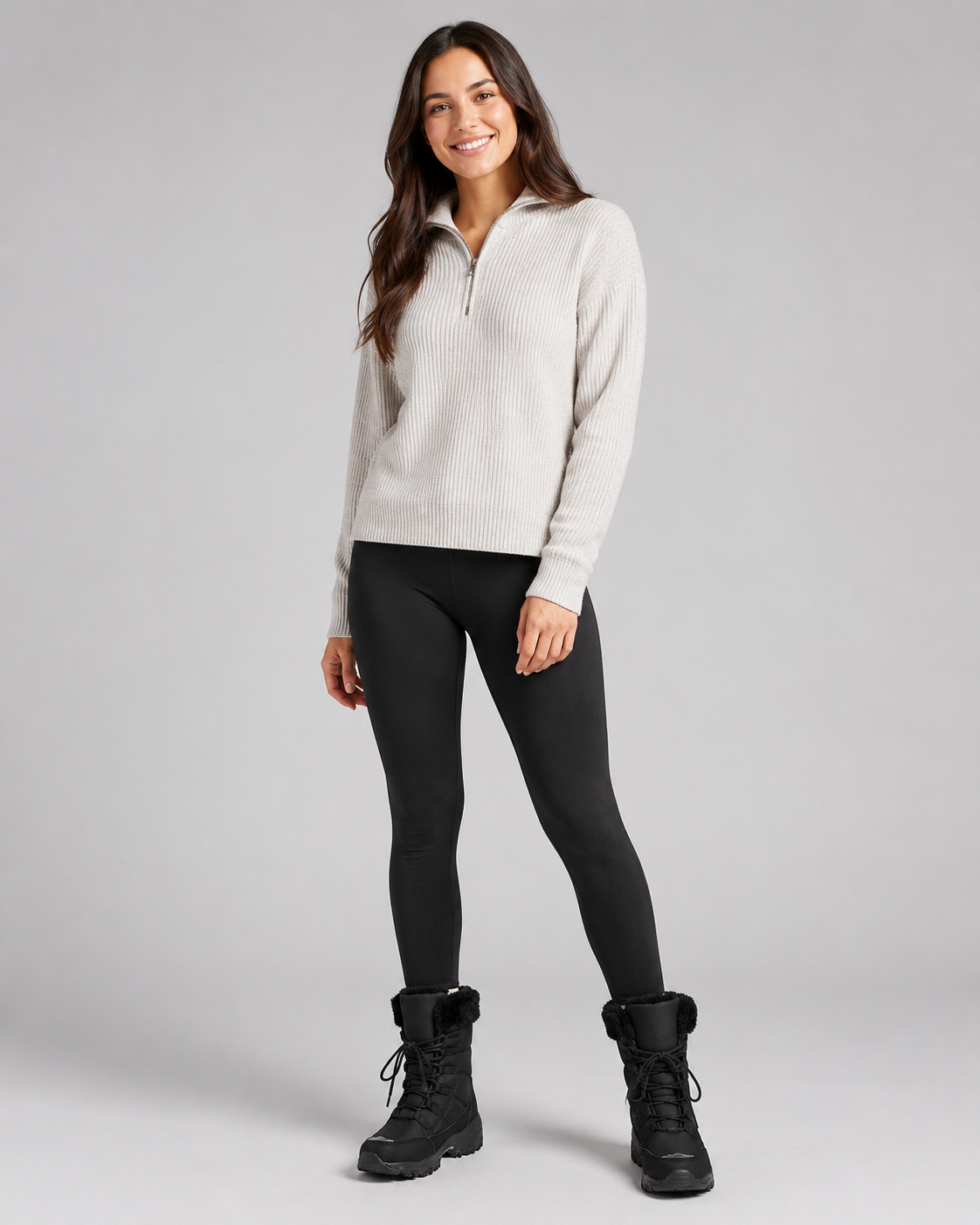 Noor | Quilted Faux Fur Cuff Snow Boots