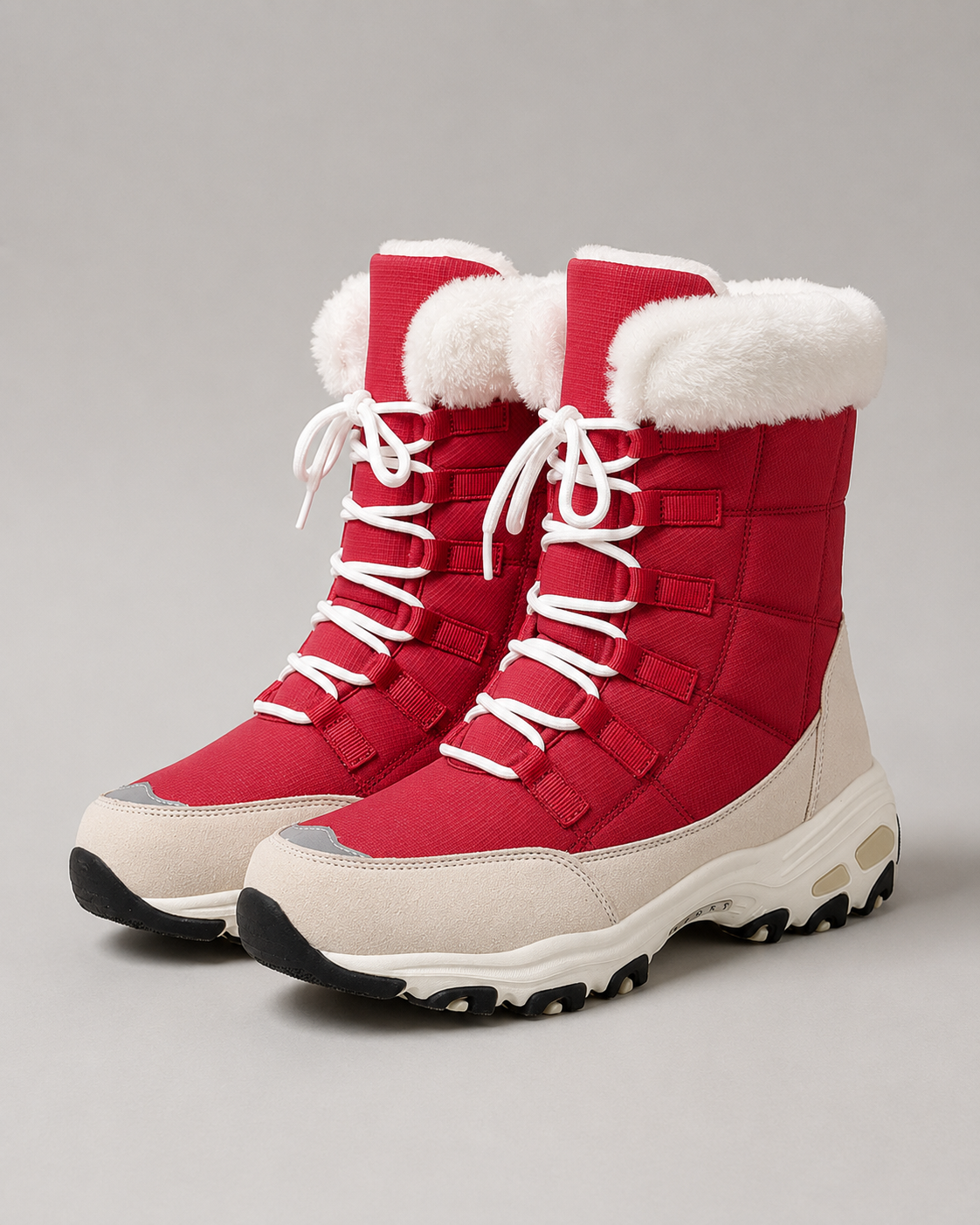 Noor | Quilted Faux Fur Cuff Snow Boots
