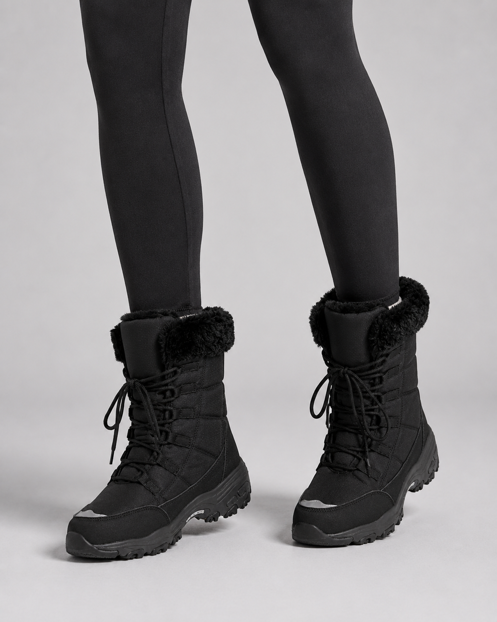 Noor | Quilted Faux Fur Cuff Snow Boots