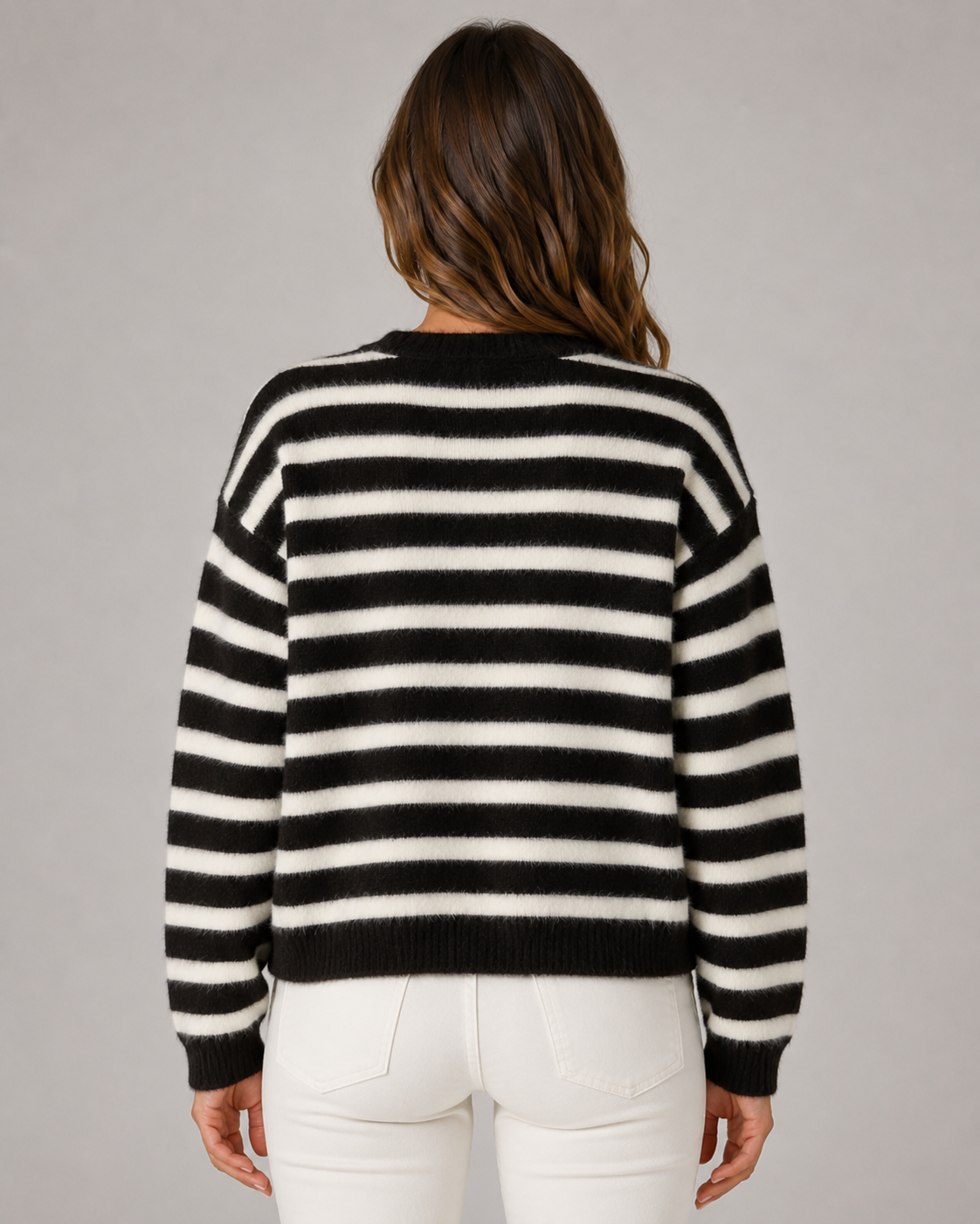 Ximena | Striped Button-Front Knit Cardigan