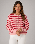 Ximena | Striped Button-Front Knit Cardigan