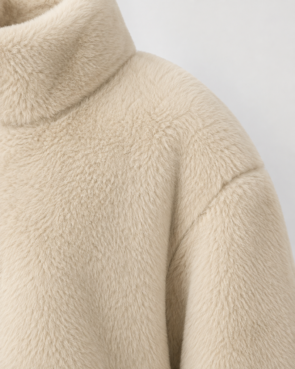 Bellamy | Cropped Teddy Funnel Neck Jacket