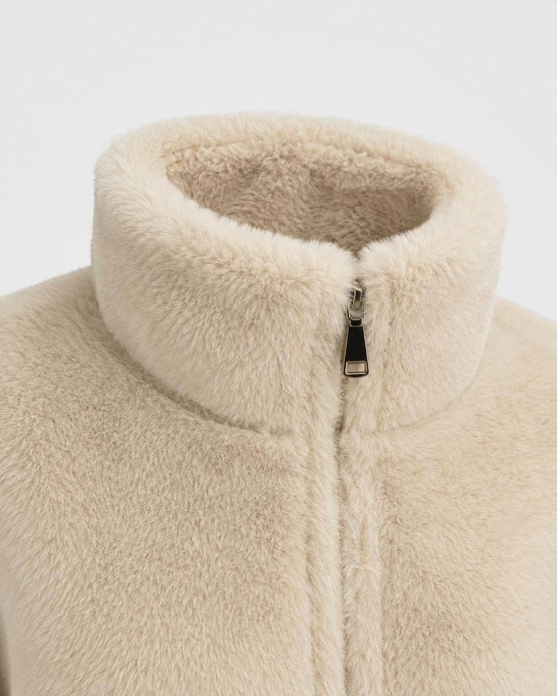 Bellamy | Cropped Teddy Funnel Neck Jacket