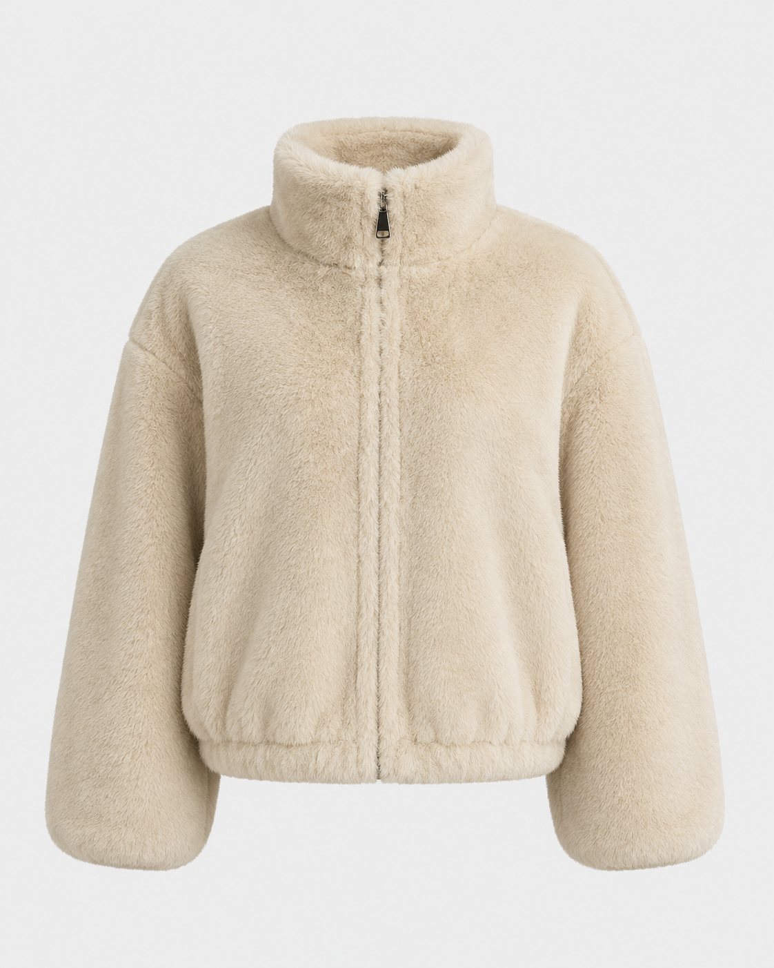 Bellamy | Cropped Teddy Funnel Neck Jacket