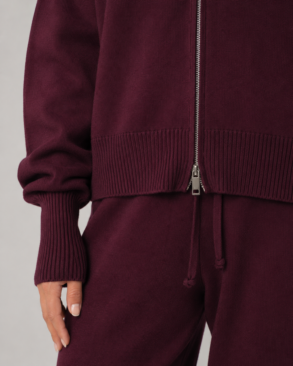 Marlowe | Funnel Neck Zip-Up Knit Cardigan
