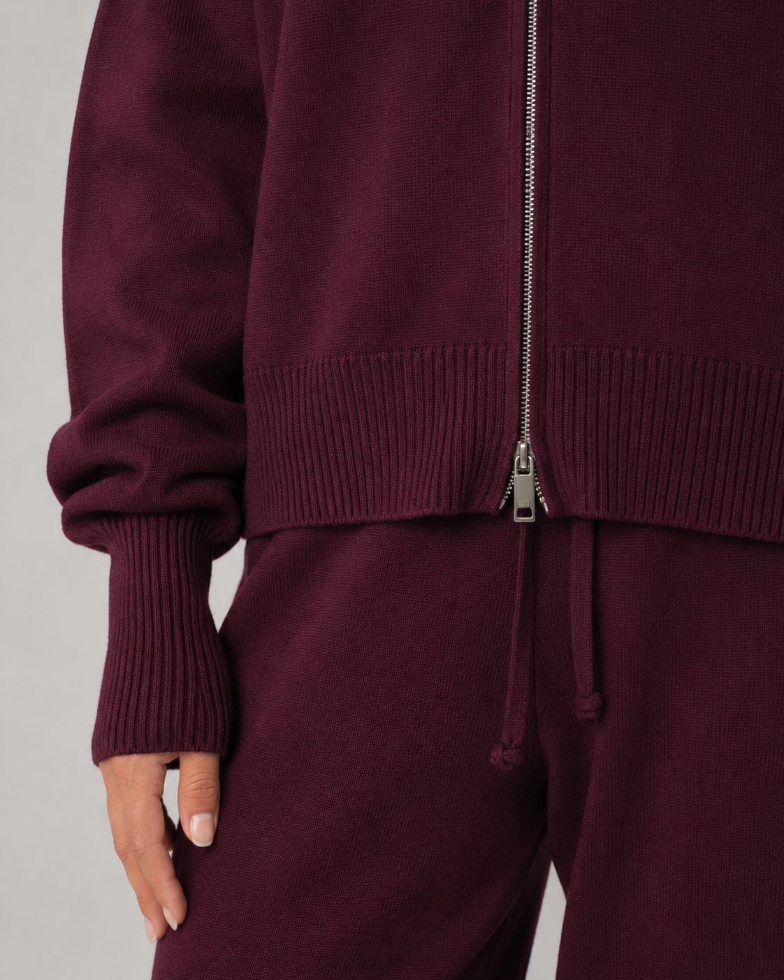 Marlowe | Funnel Neck Zip-Up Knit Cardigan