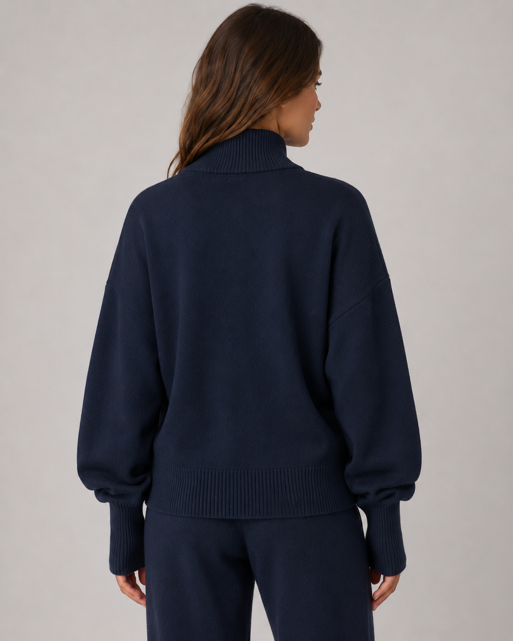 Marlowe | Funnel Neck Zip-Up Knit Cardigan