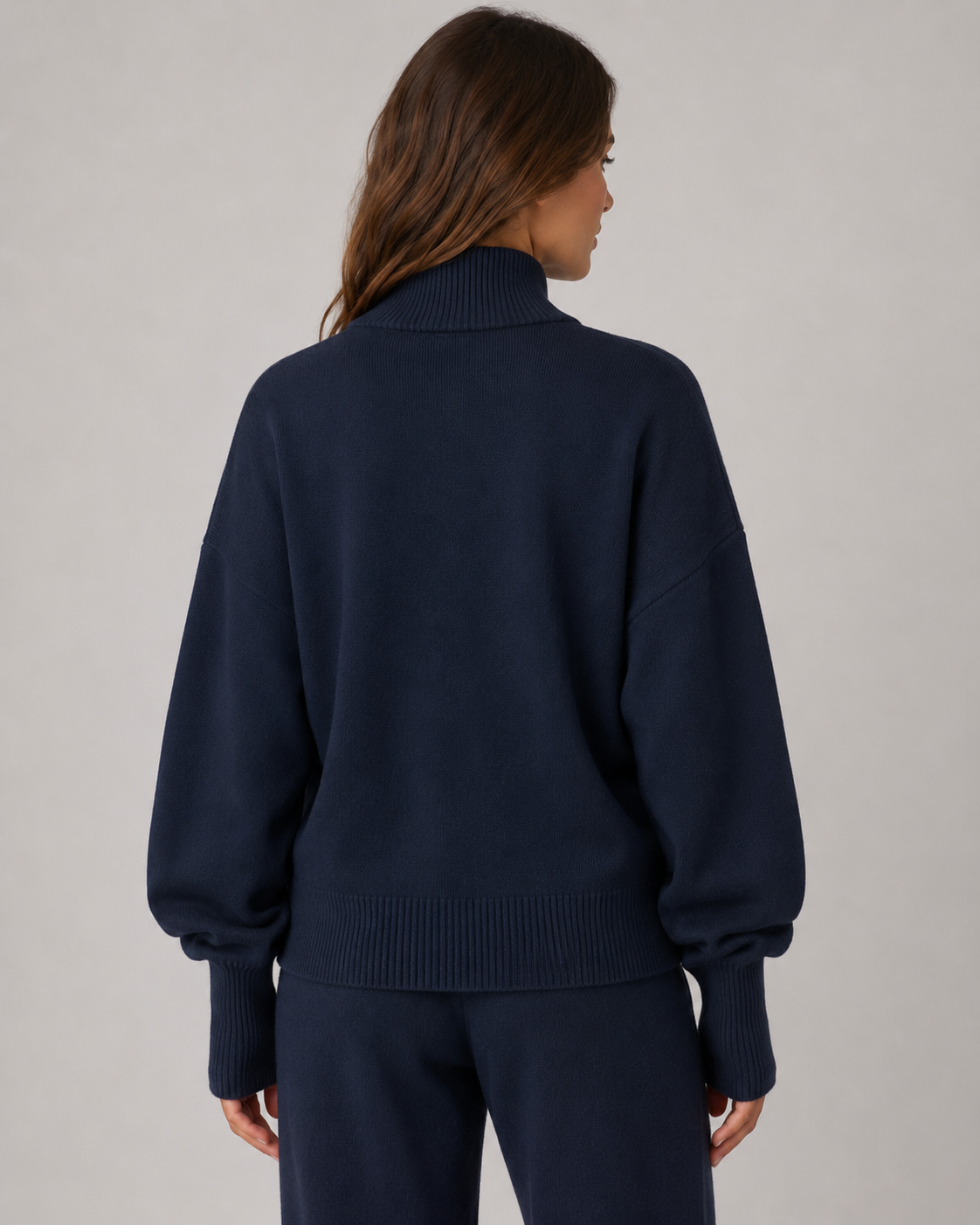 Marlowe | Funnel Neck Zip-Up Knit Cardigan