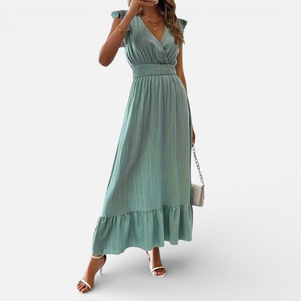 Vera | Wrap Silhouette Sleeveless Maxi Dress